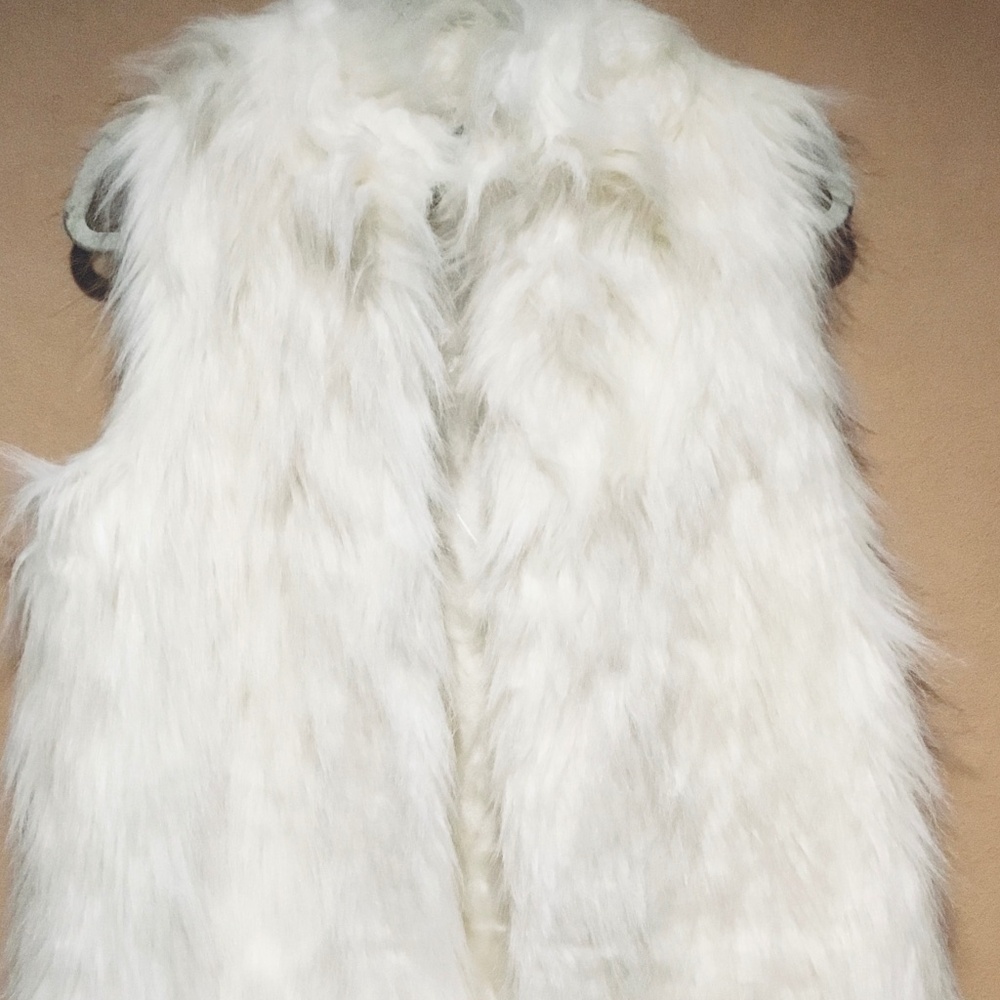 Willi Smith Size Large ( 10 12 ) MINT! Faux fur vest top shirt jacket NWOT